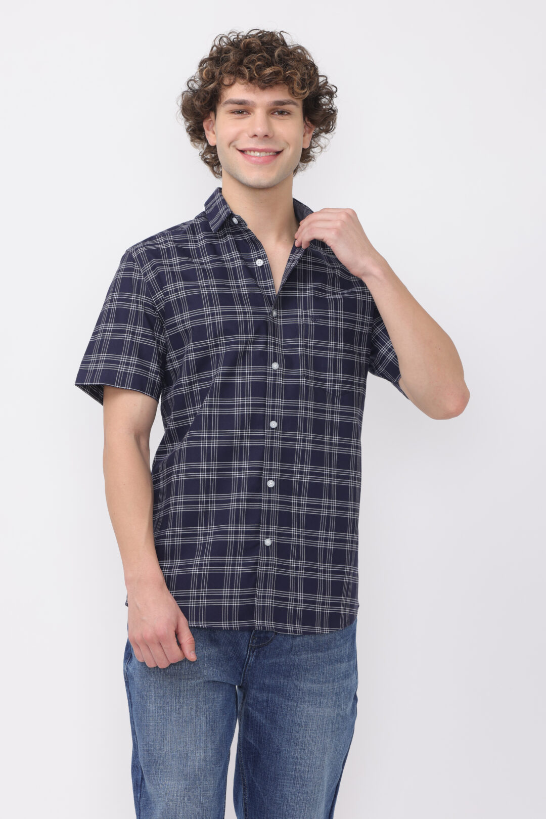 Marine Antique White Madras Checks Shirt