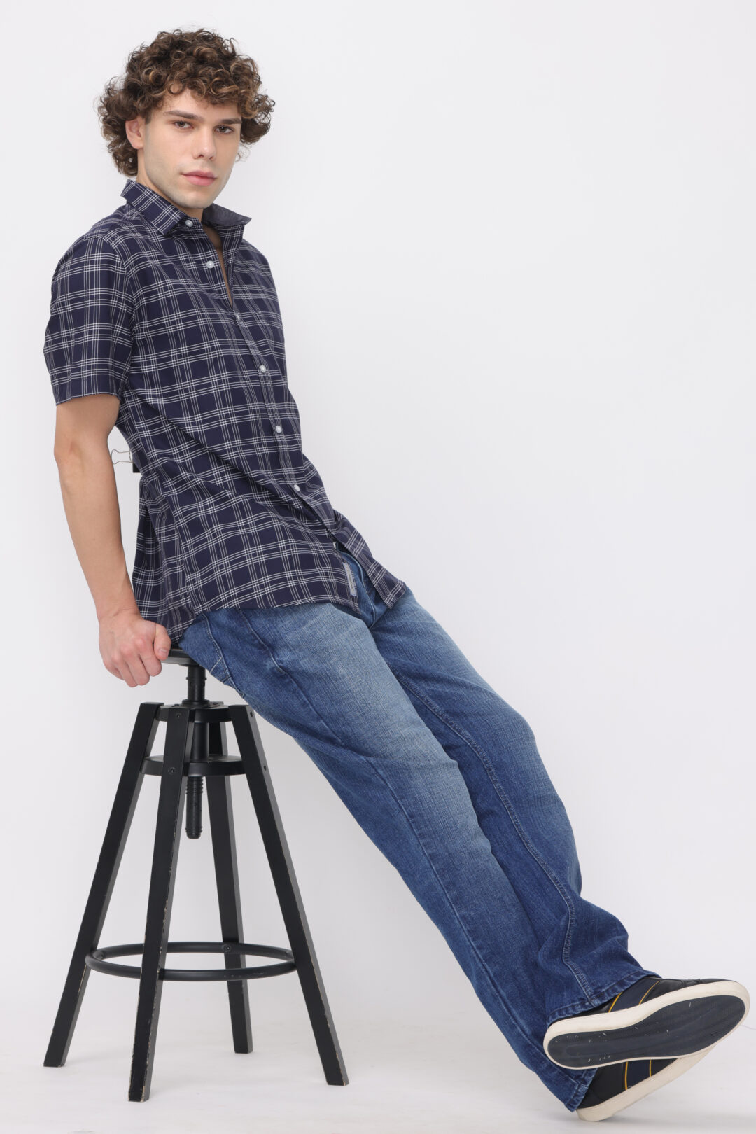 Marine Antique White Madras Checks Shirt