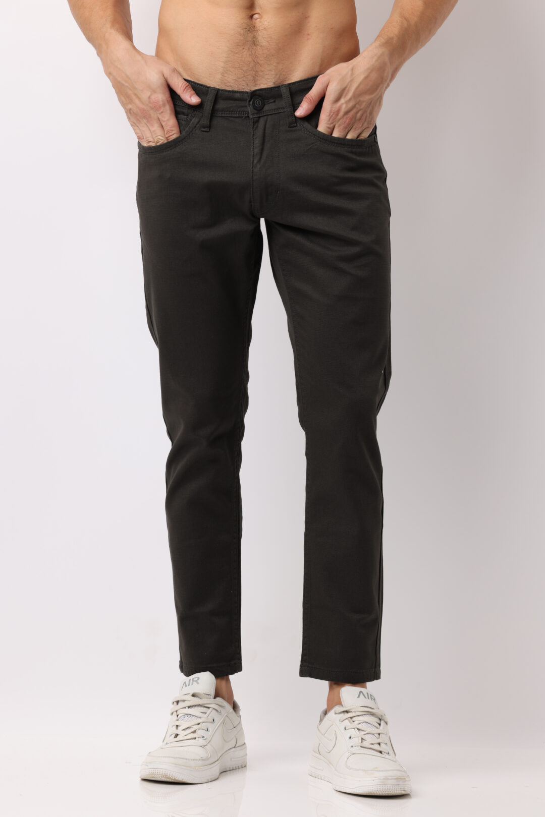 Moss Green Ankle Fit Jeans