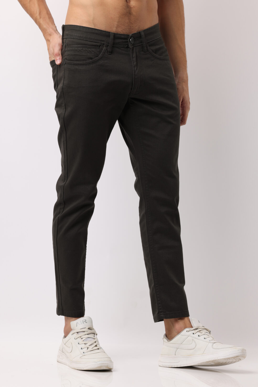 Moss Green Ankle Fit Jeans