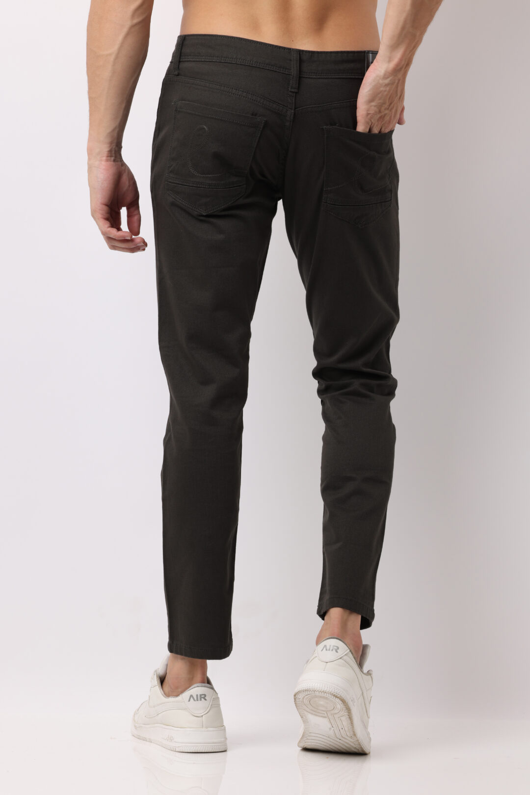 Moss Green Ankle Fit Jeans