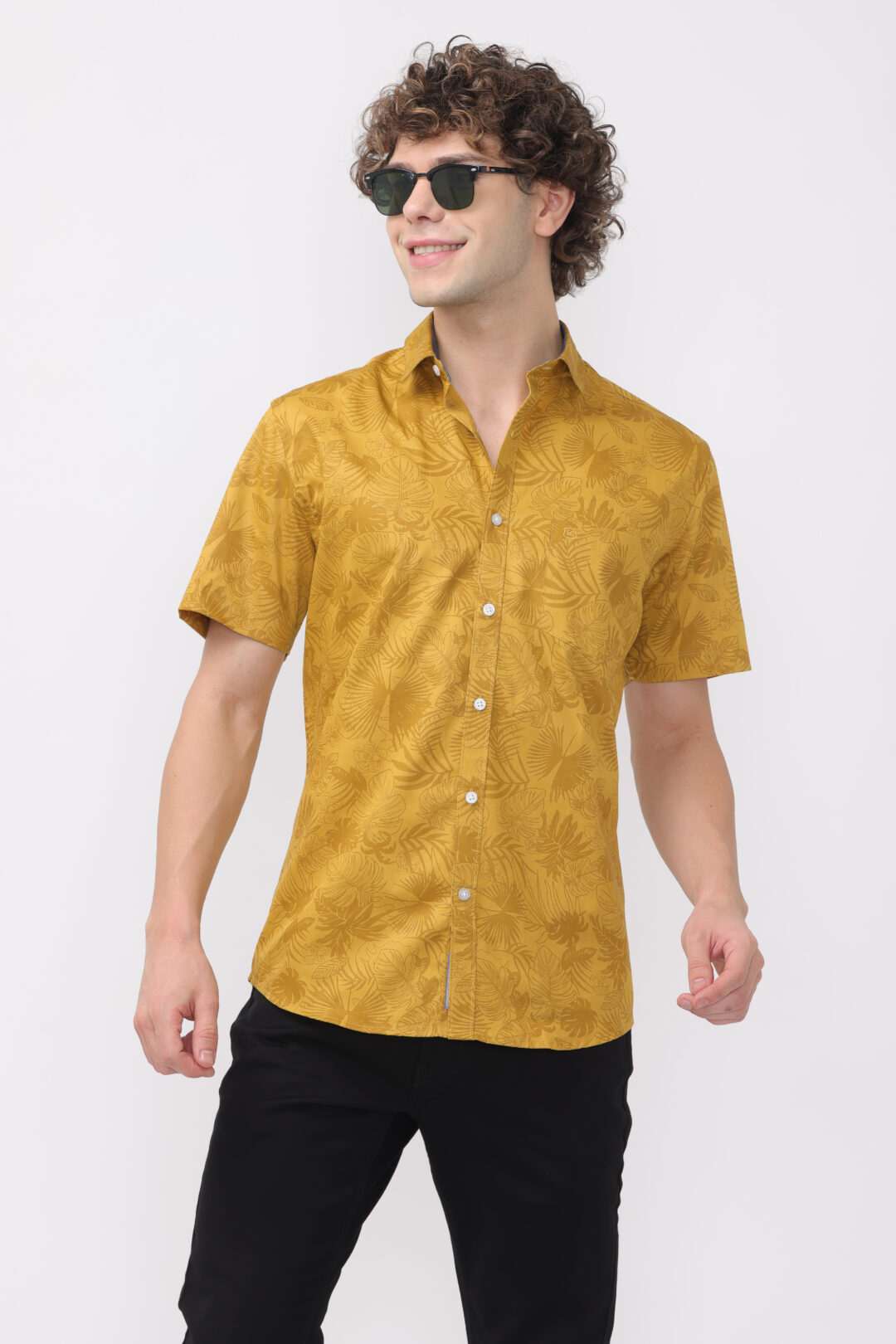 Mustard Maple Printed Shirt