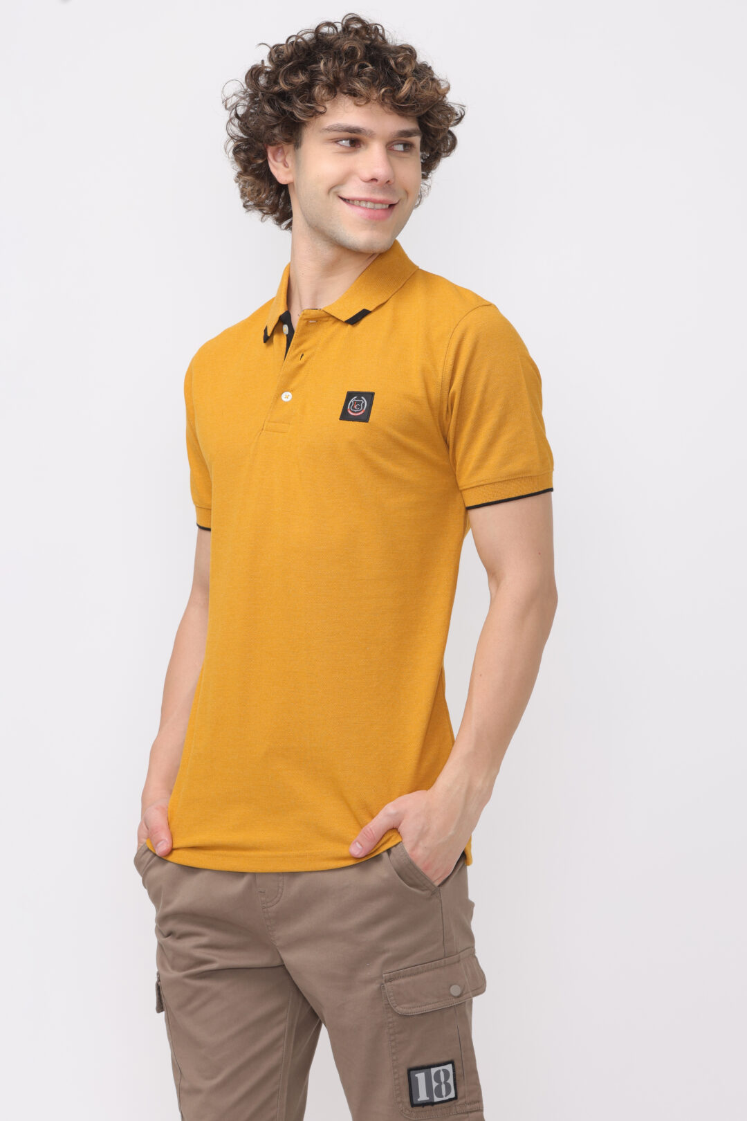 Mustard With Onyx Tip Polo T-shirt