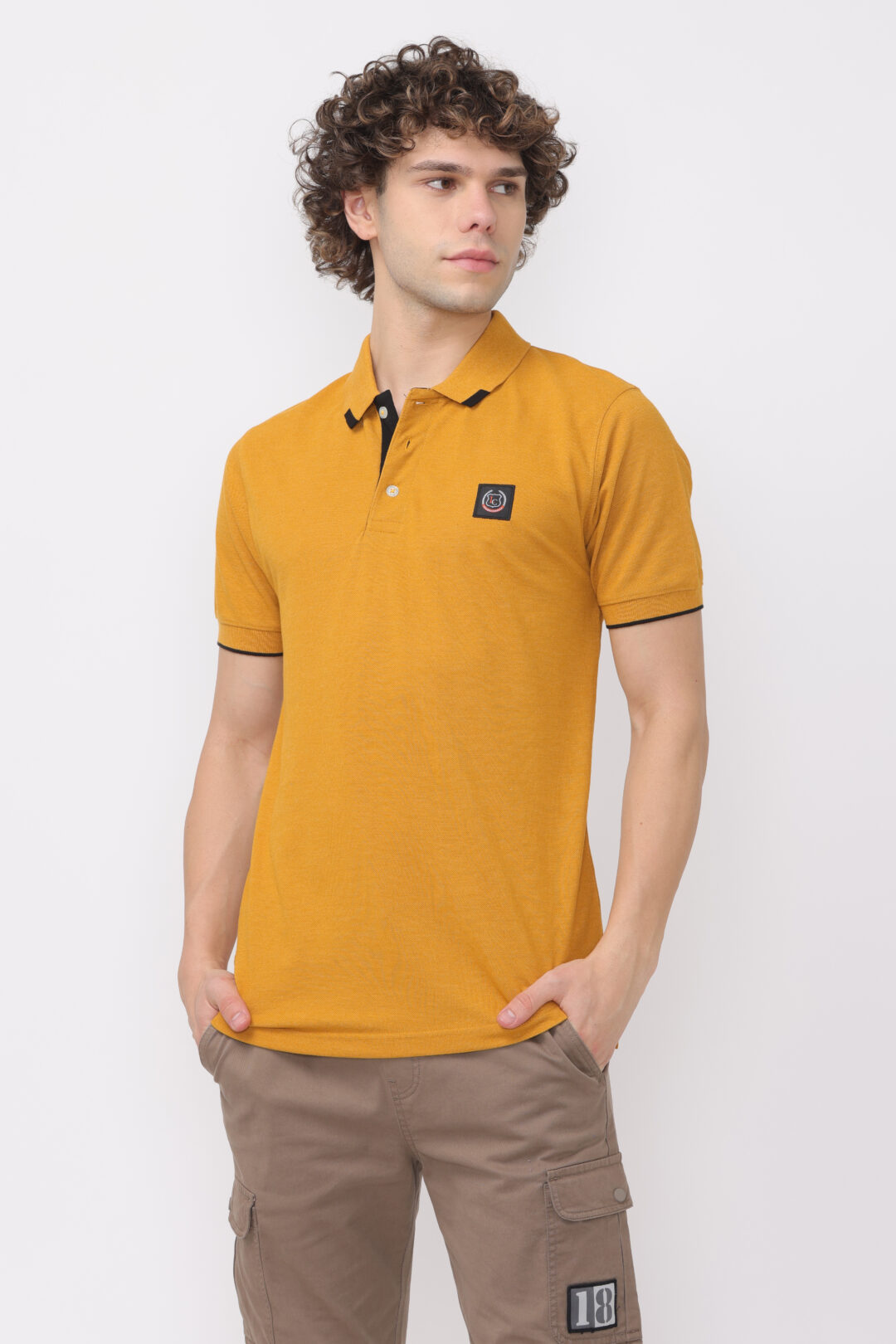 Mustard With Onyx Tip Polo T-shirt