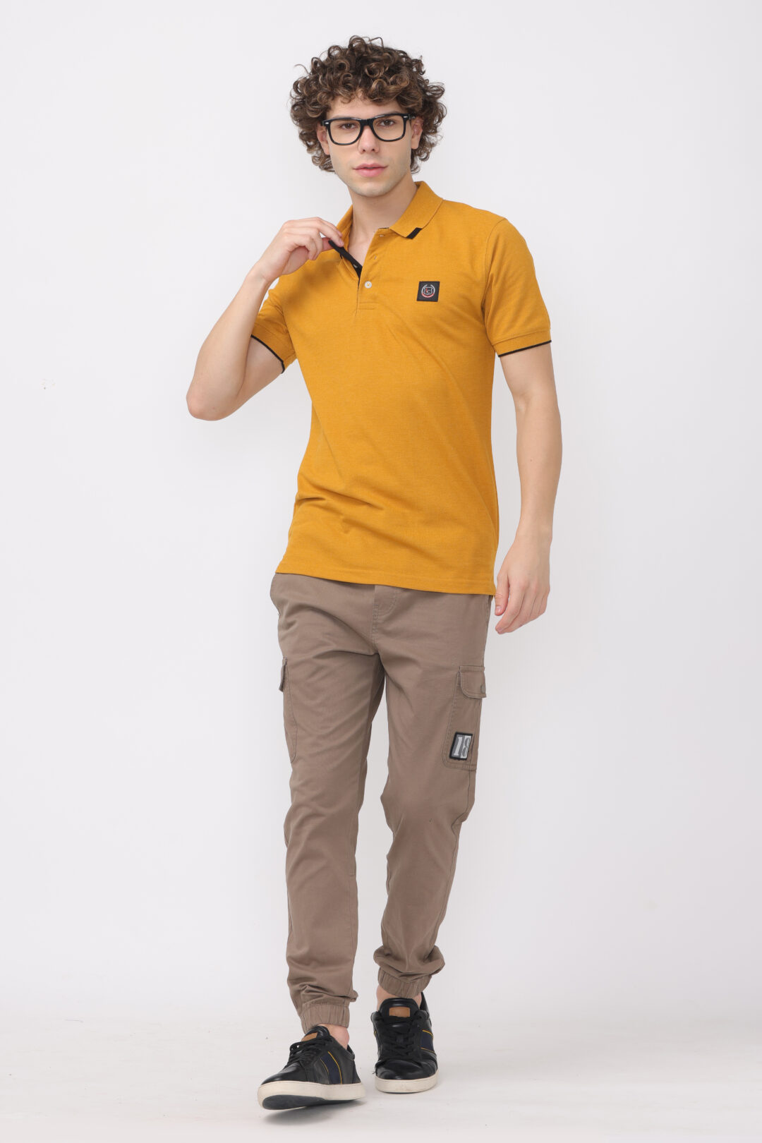 Marine Blue With Grey Tip Polo T-Shirt