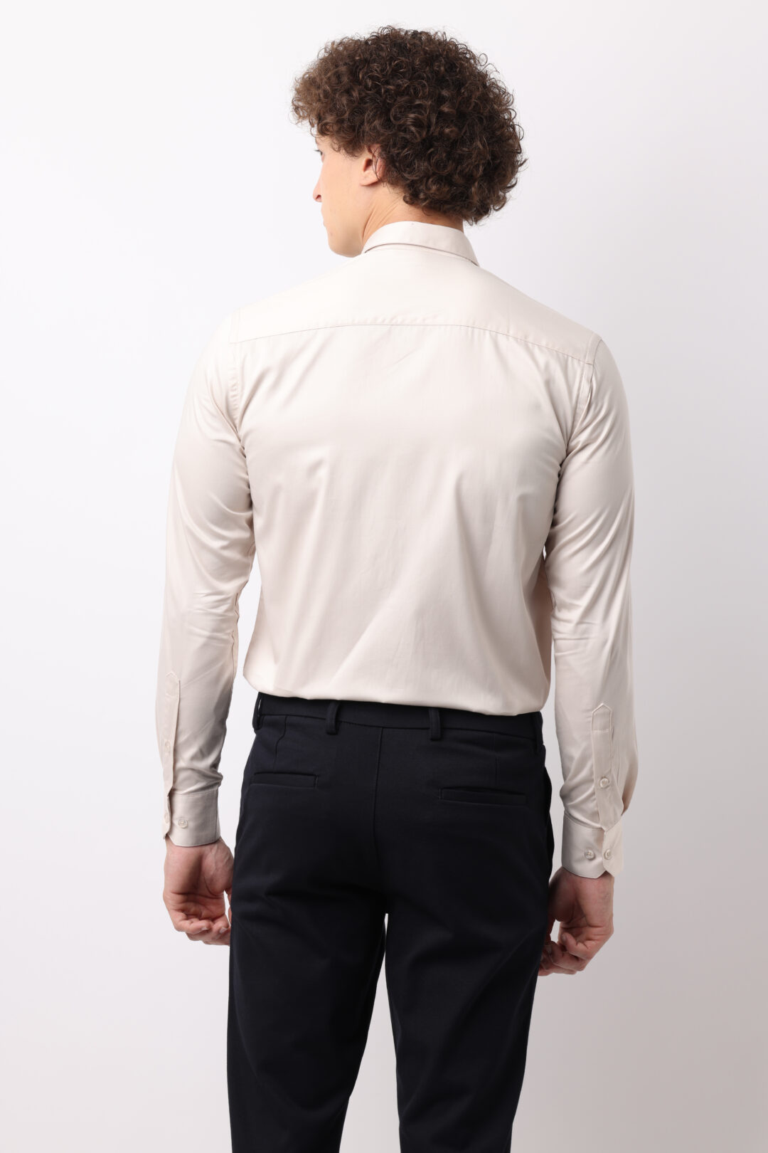 Oatmeal Satin Cotton Shirt