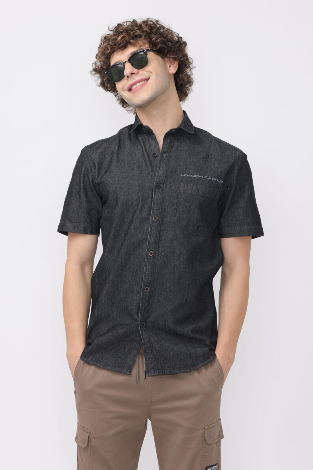 Onyx Denim Shirt Half Sleeve