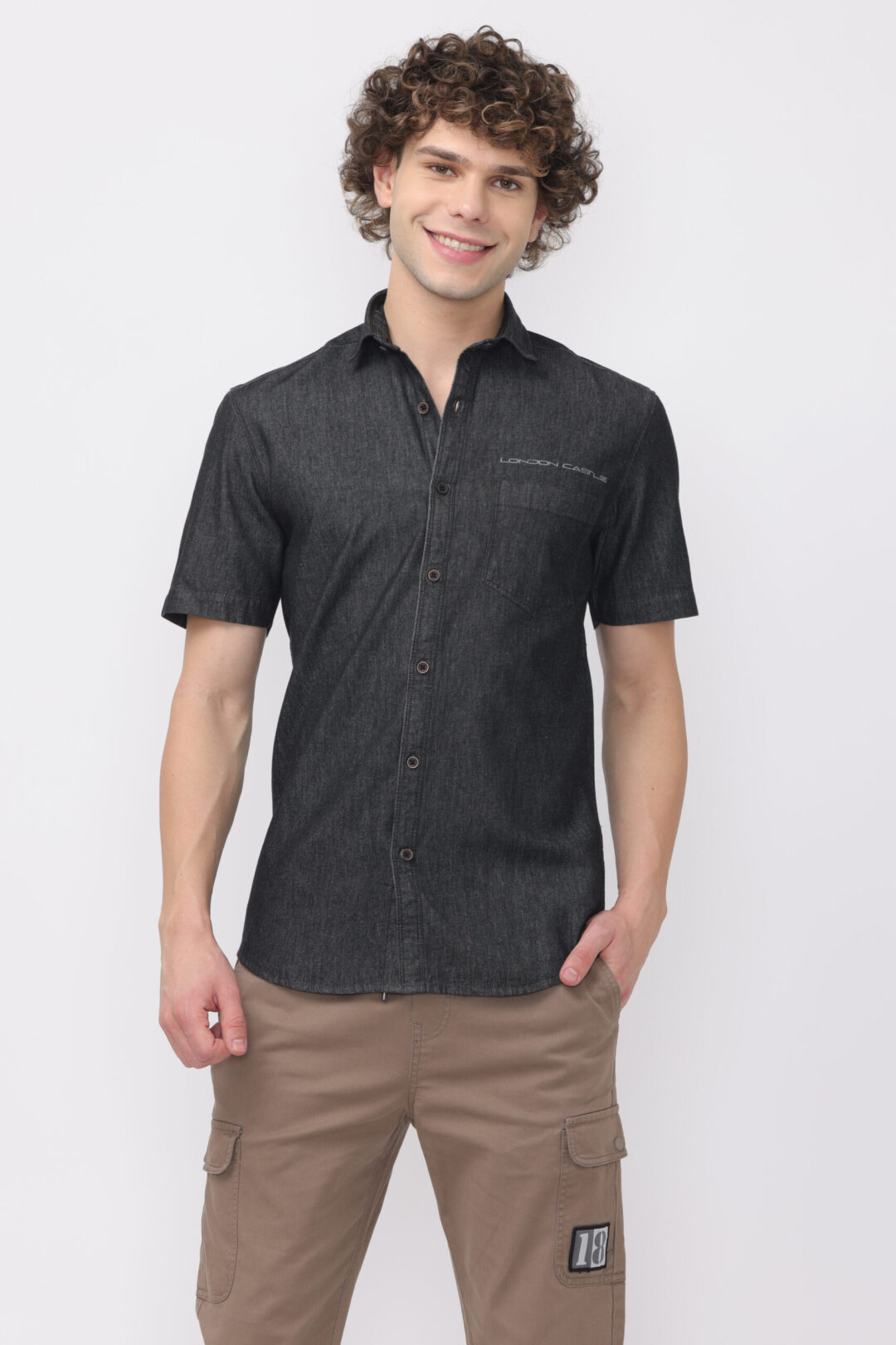 Onyx Denim Shirt Half Sleeve