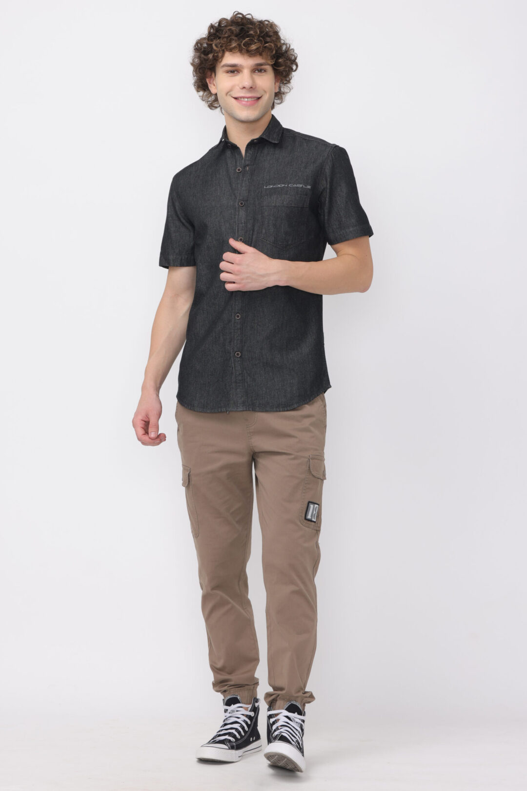 Onyx Denim Shirt Half Sleeve