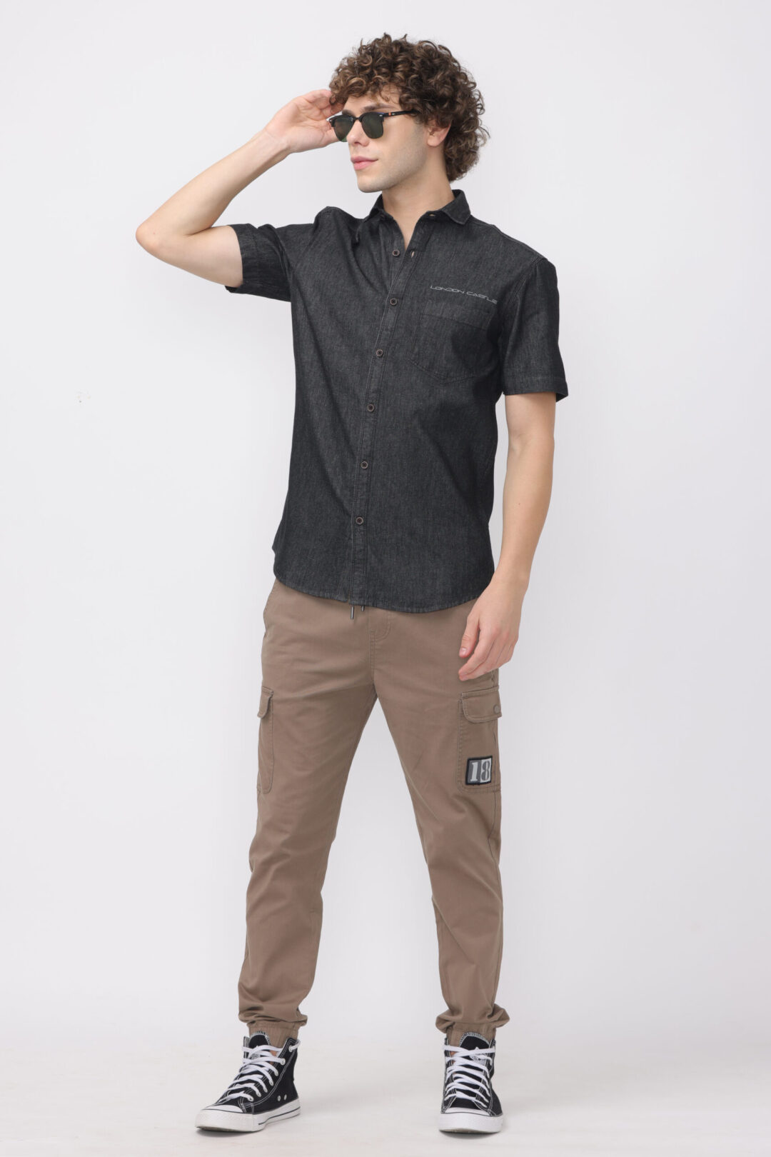 Onyx Denim Shirt Half Sleeve