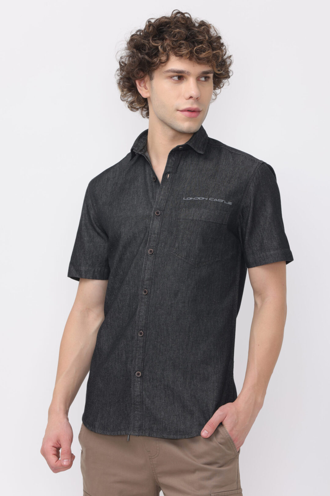 Onyx Denim Shirt Half Sleeve