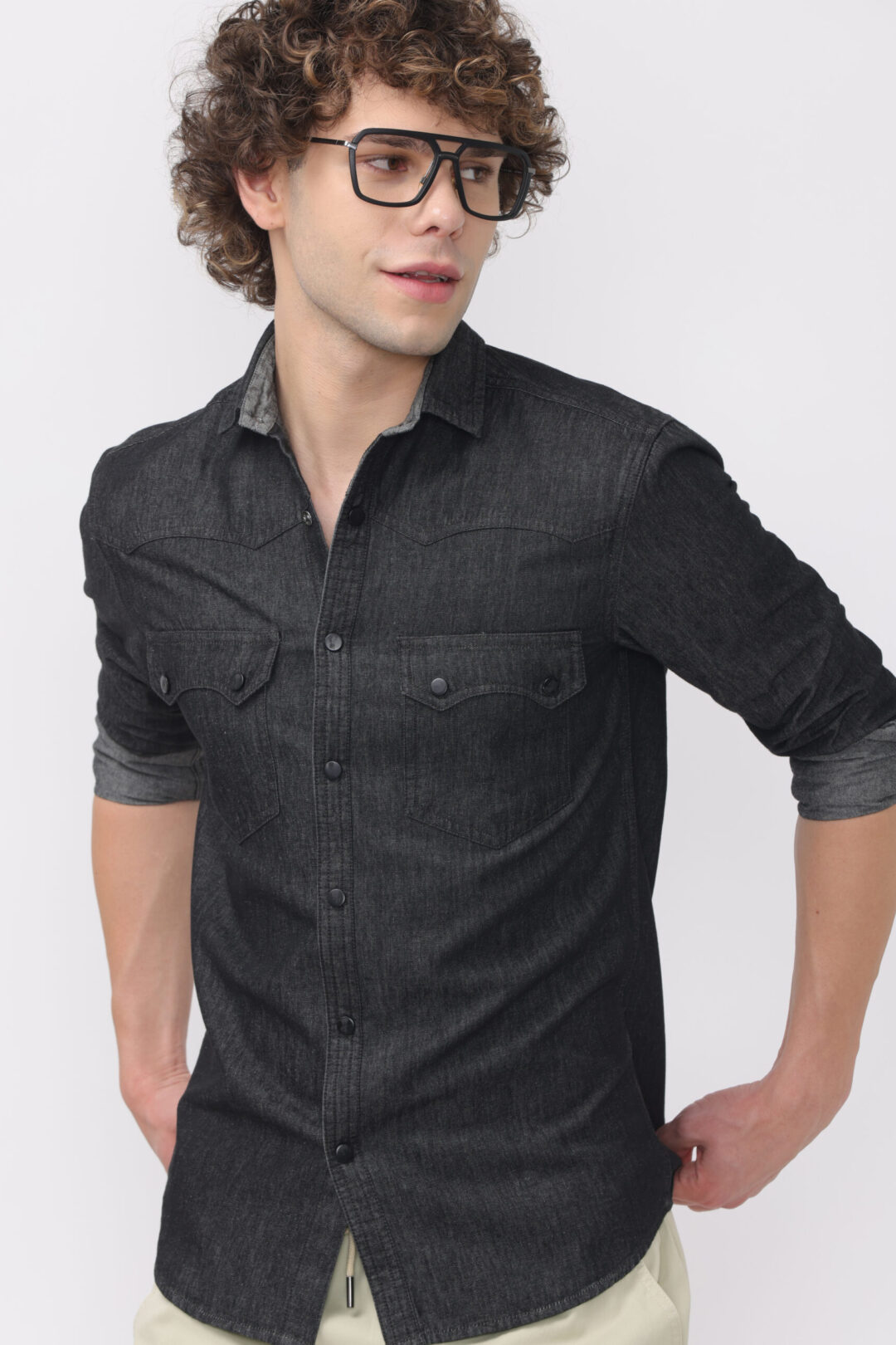 Onyx Double Pocket Denim Shirt