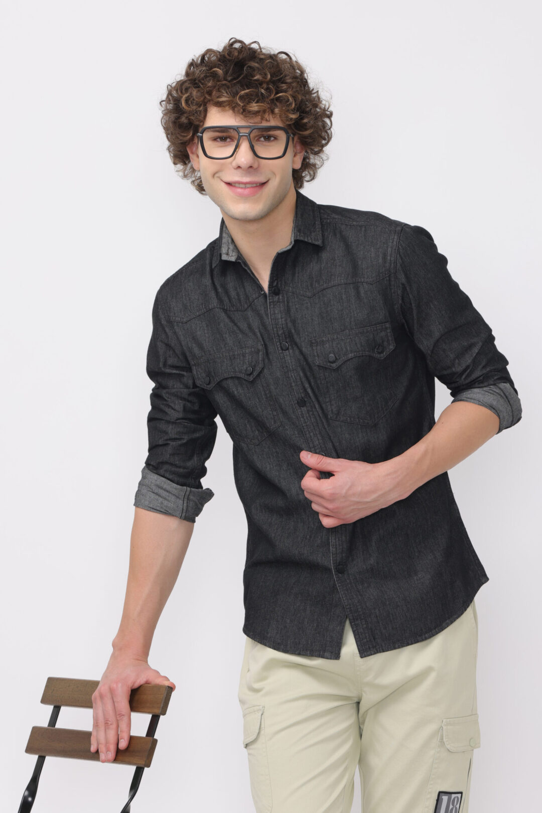 Onyx Double Pocket Denim Shirt