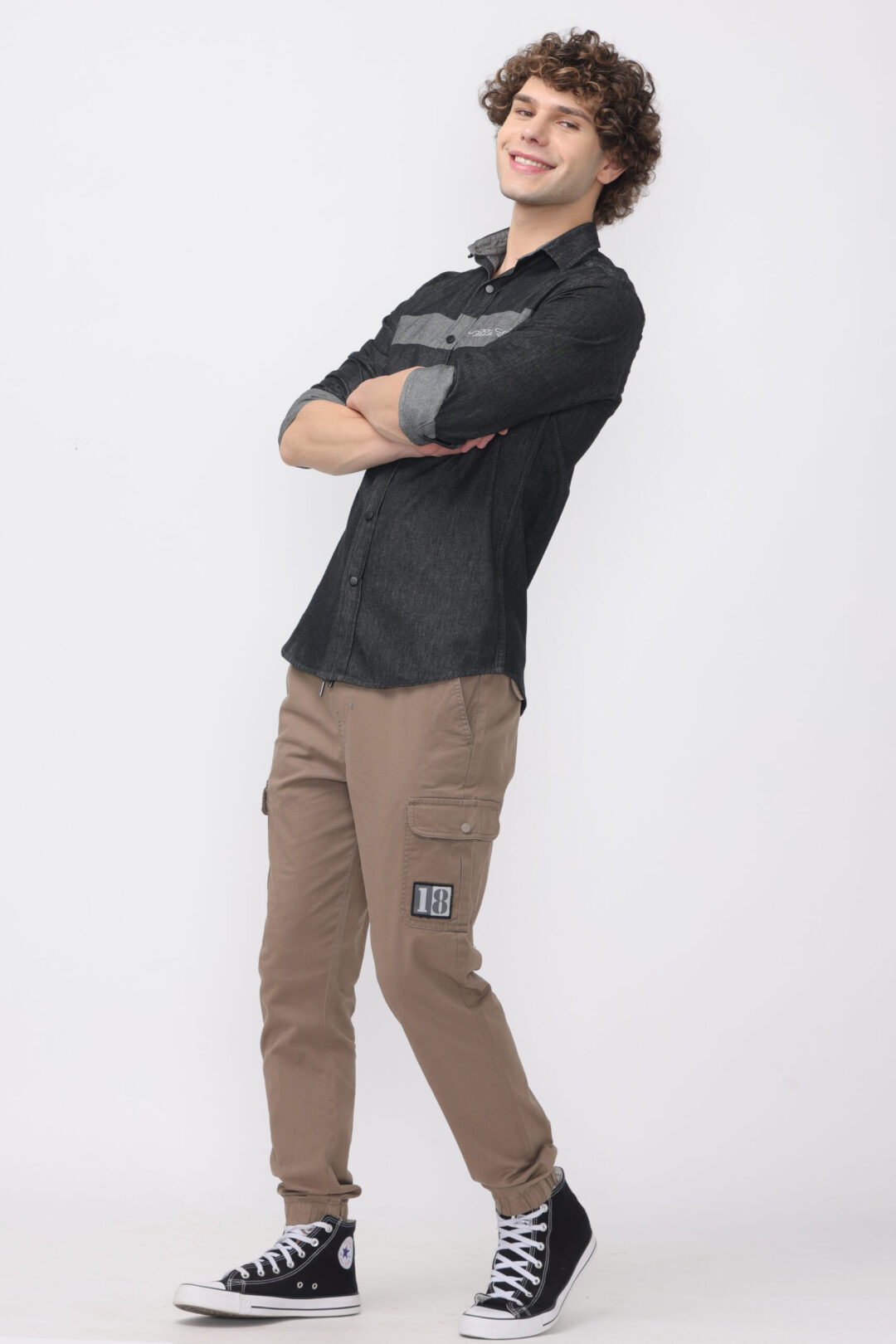 Onyx Graphite Cut and Sew Denim Shirt