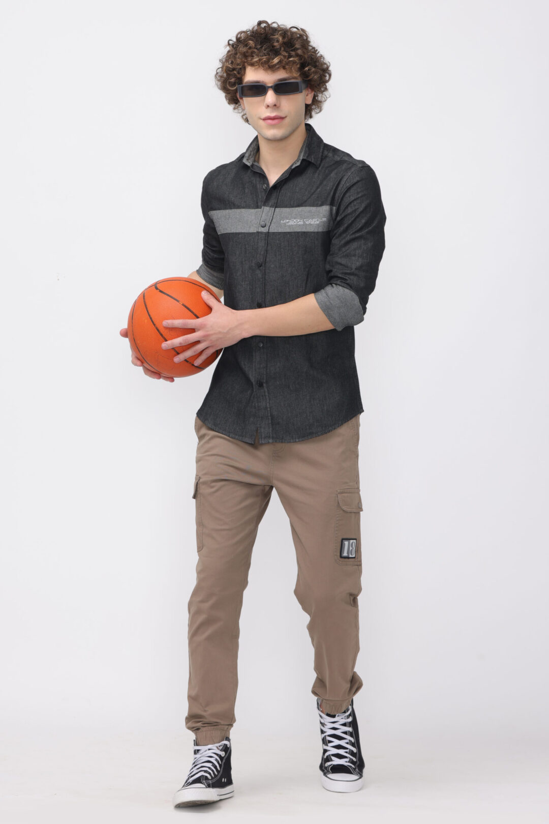 Onyx Graphite Cut and Sew Denim Shirt