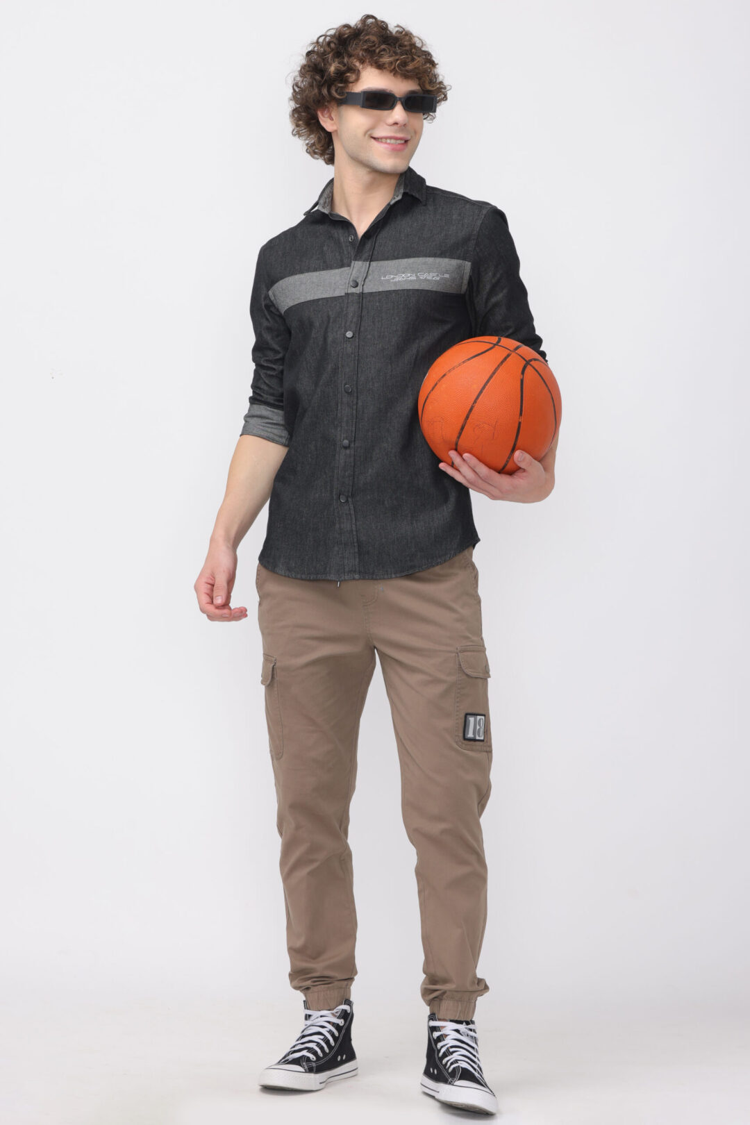 Onyx Graphite Cut and Sew Denim Shirt
