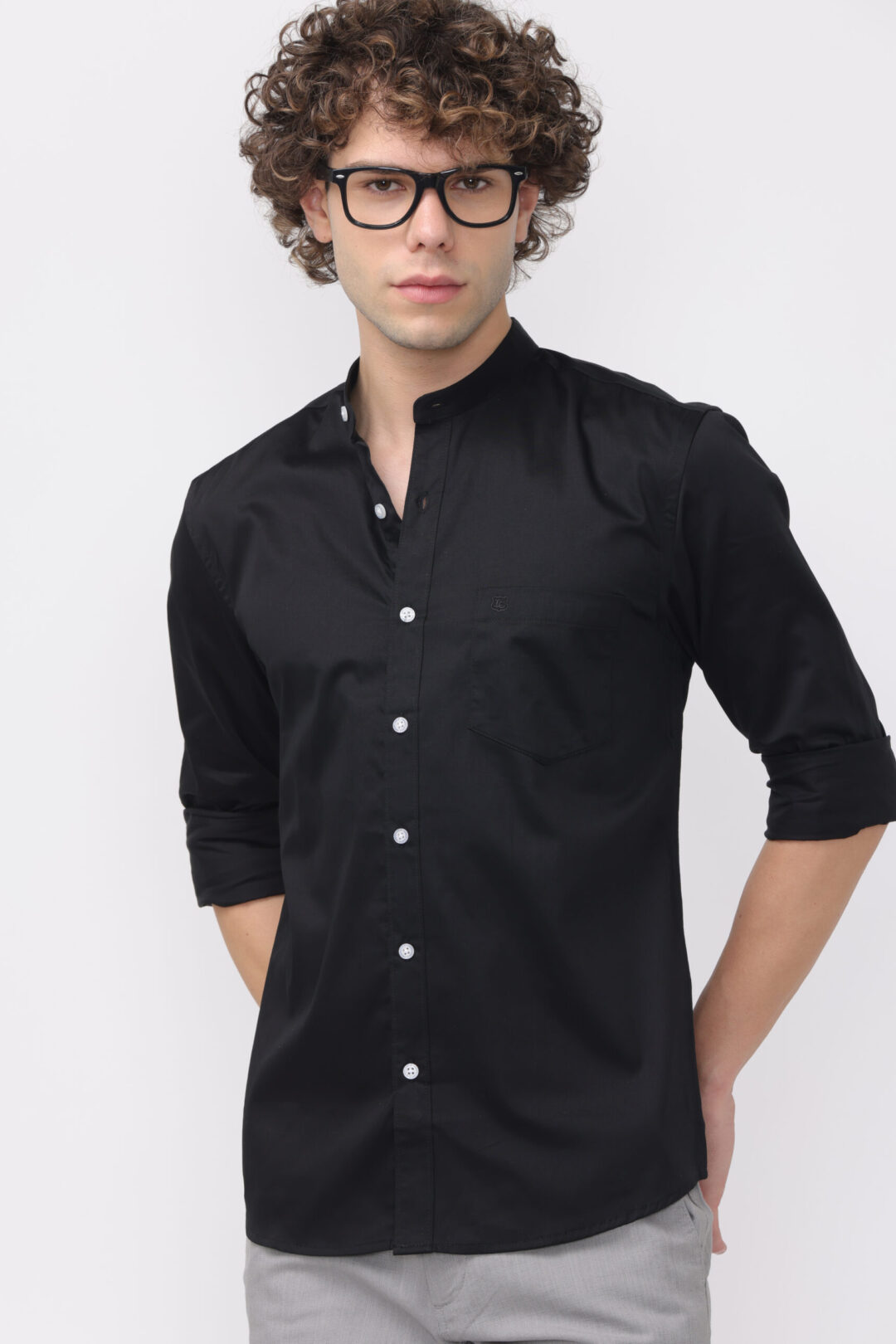 London Castle Onyx Mandrid collar shirt for mens