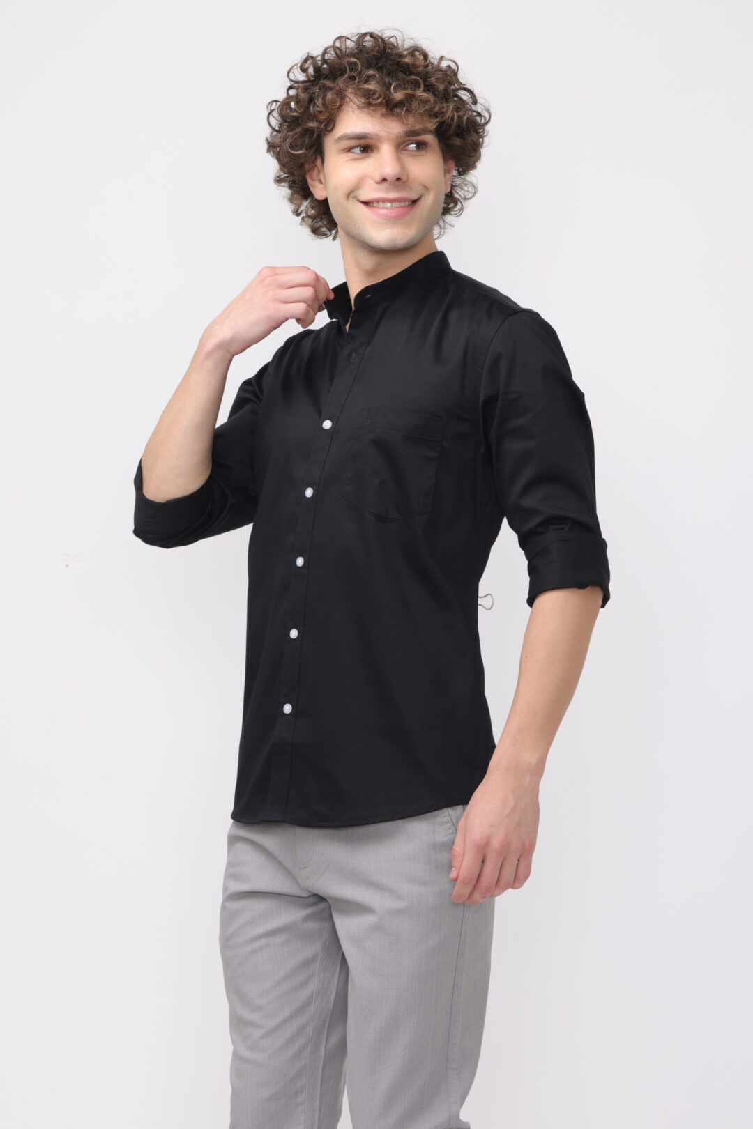 London Castle Onyx Mandrid collar shirt for mens