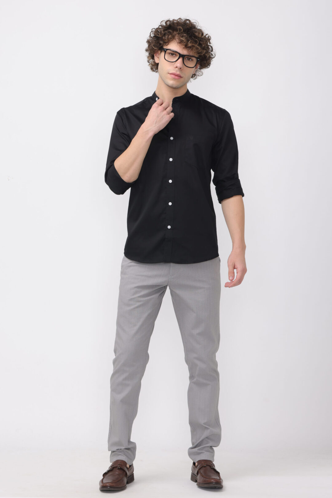 London Castle Onyx Mandrid collar shirt for mens