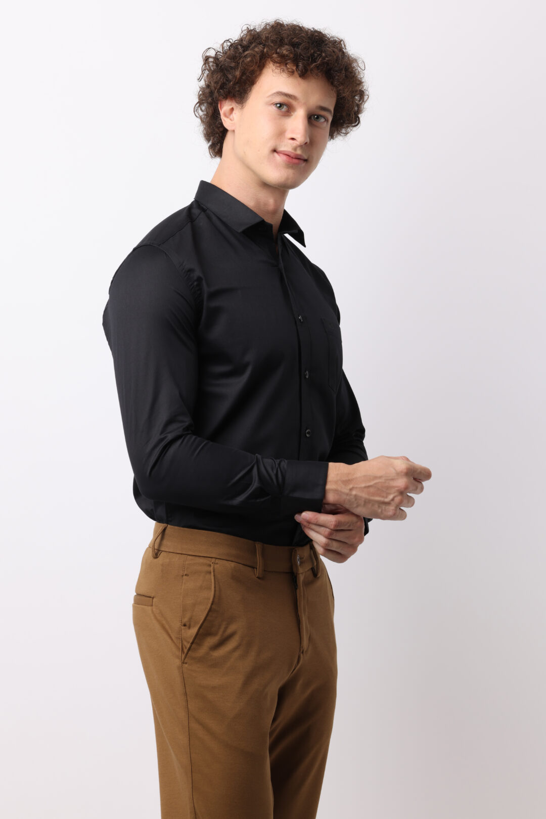 Onyx Satin Cotton Shirt