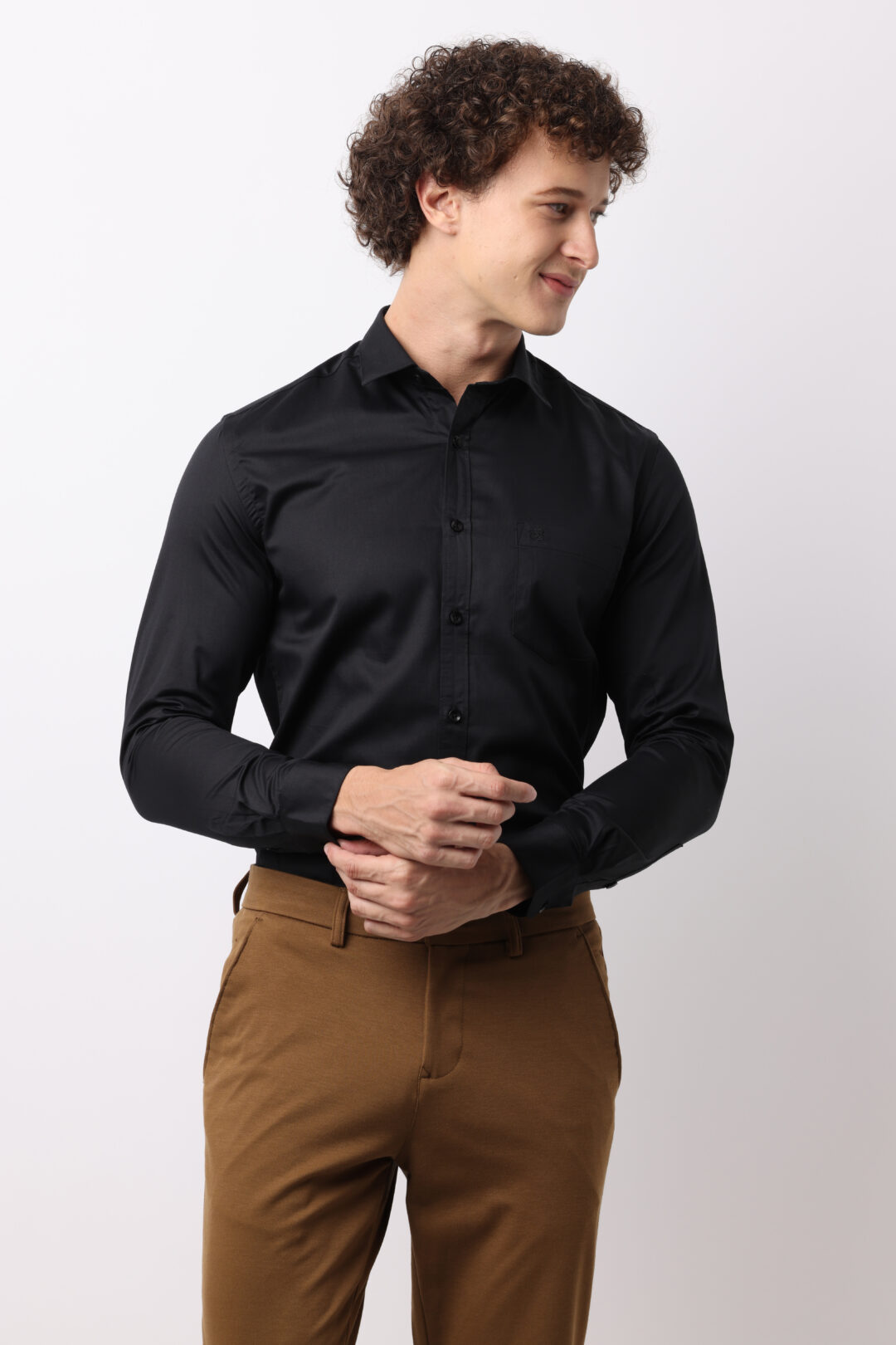 Onyx Satin Cotton Shirt