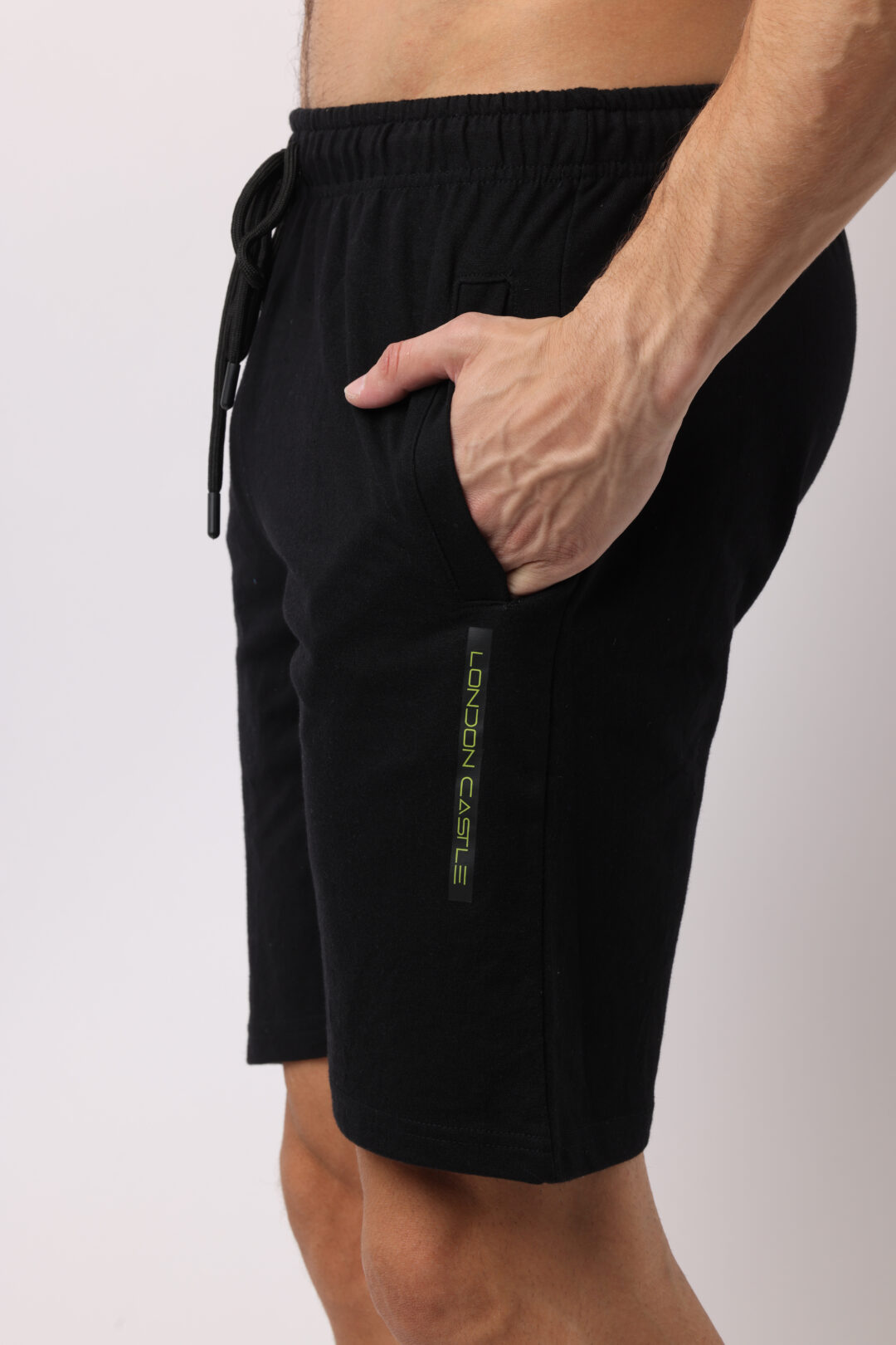 Onyx with Olive Knitted Shorts