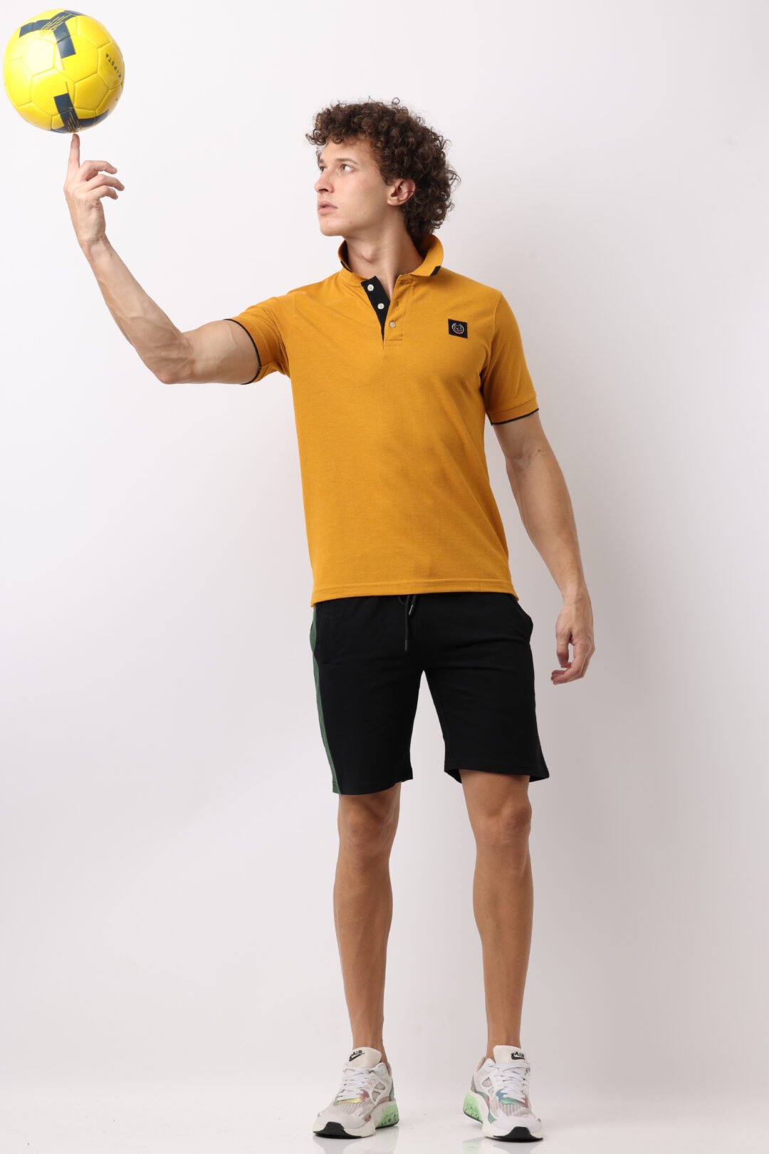 Onyx with Olive Knitted Shorts