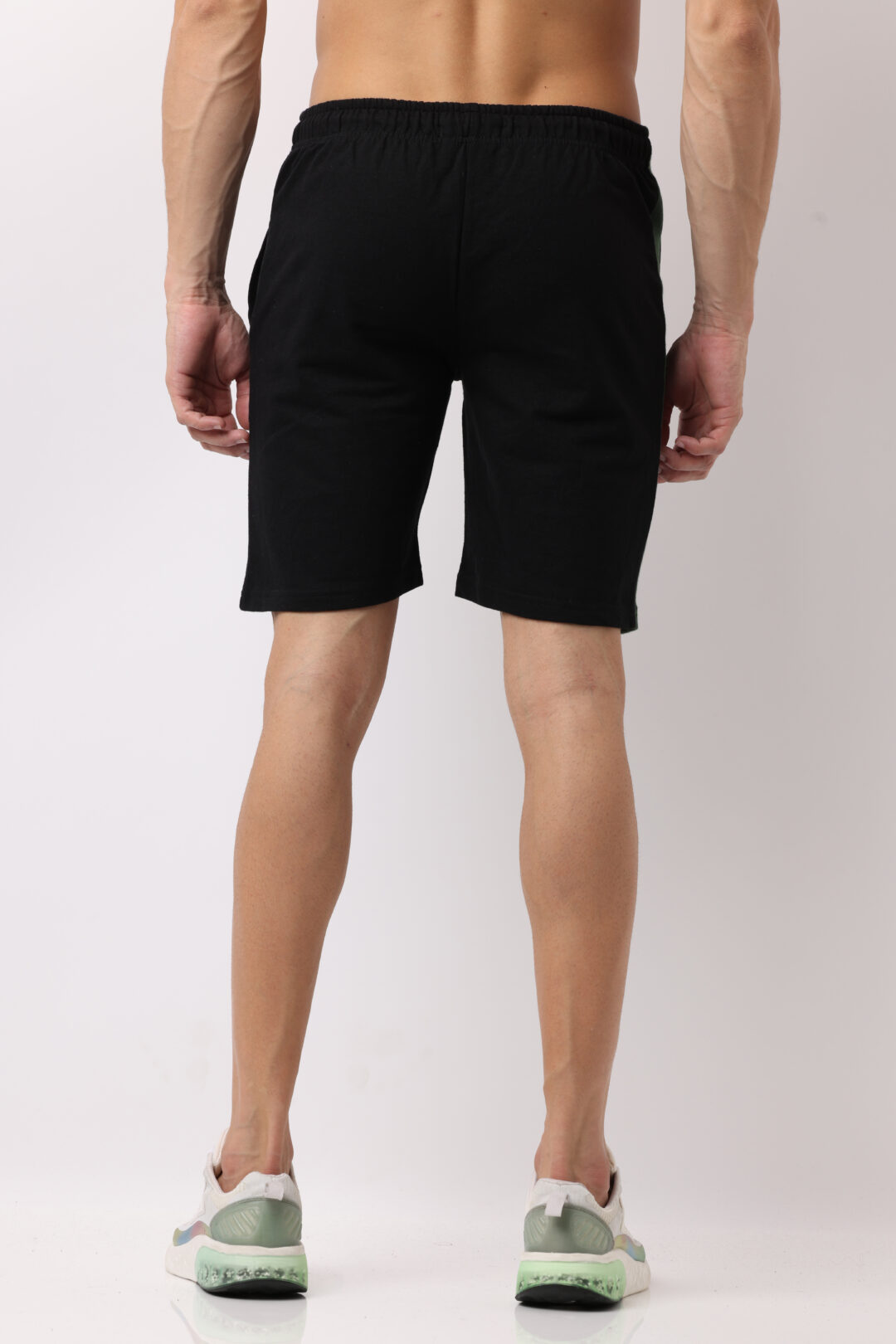Onyx with Olive Knitted Shorts
