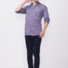 Periwinkle Gun Metal Elegance Print Shirt