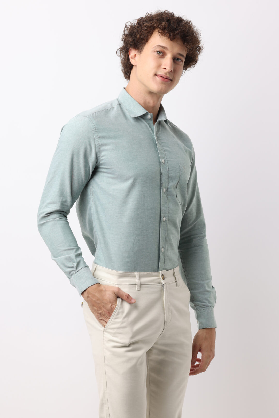 Sage Oxford Cotton Shirt