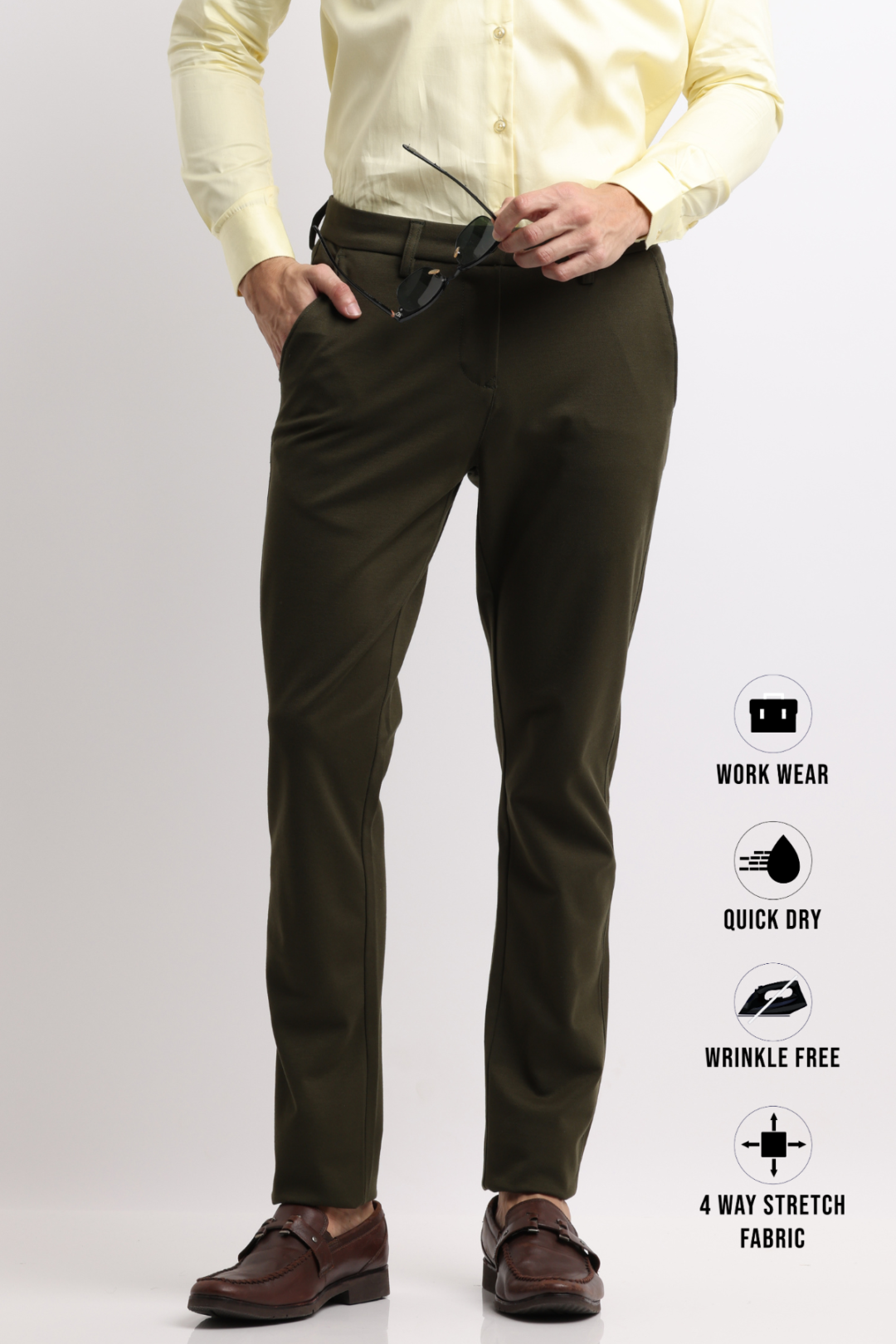 Sage Work Wear Stretch Trousers