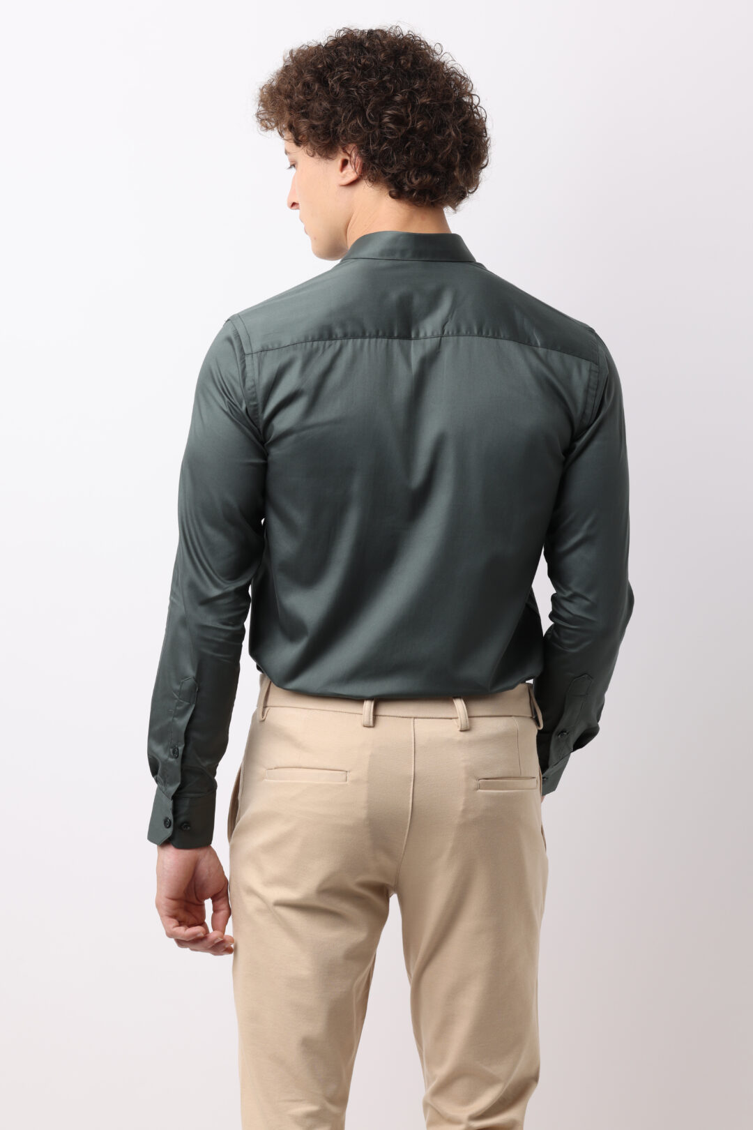 Seafoam Satin Cotton Shirt