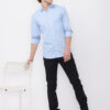Silent Blue Cosmic Antique White Circuit Printed Shirt