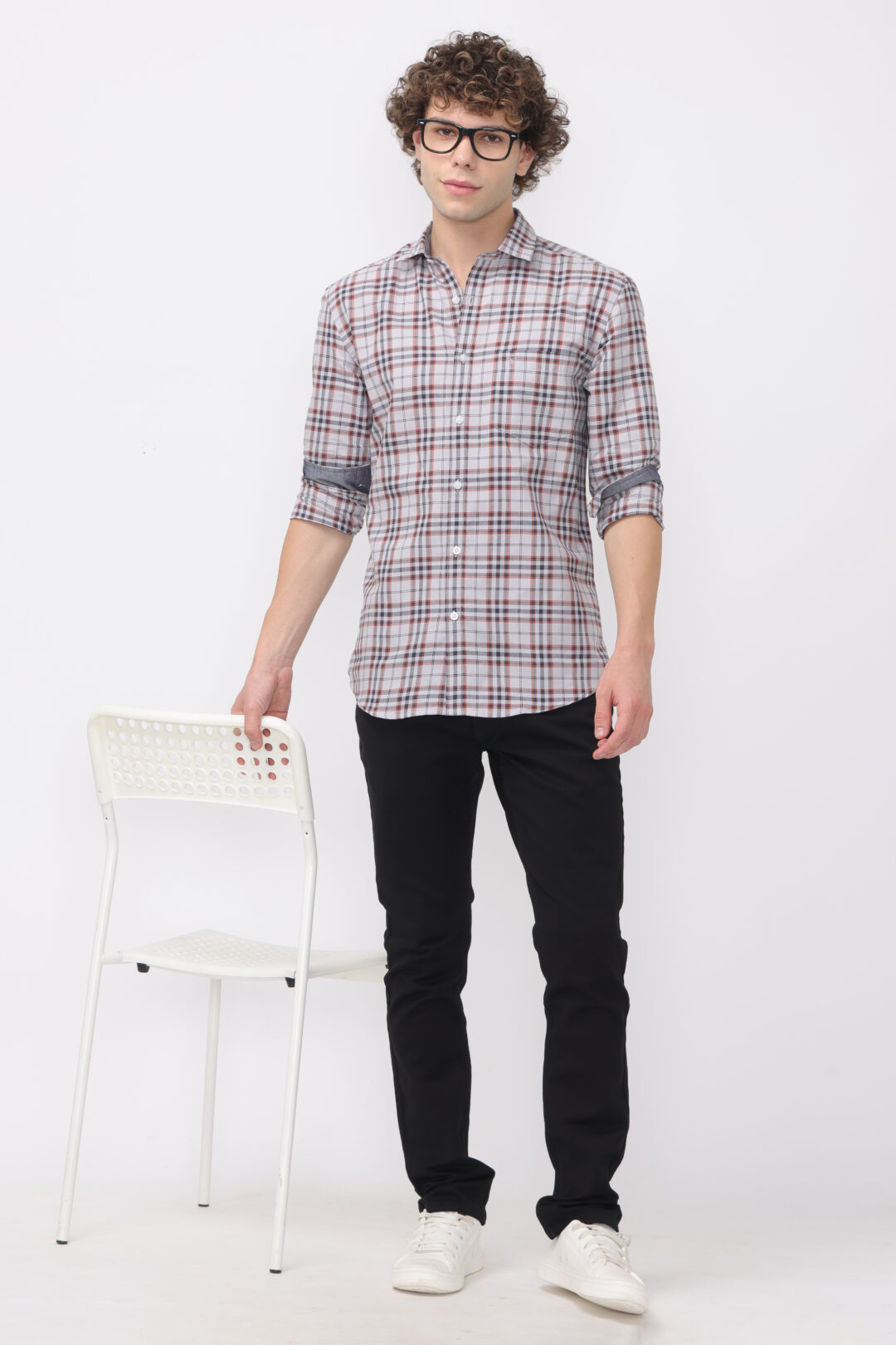 Silver Slate Buffalo Blend Checks Shirt