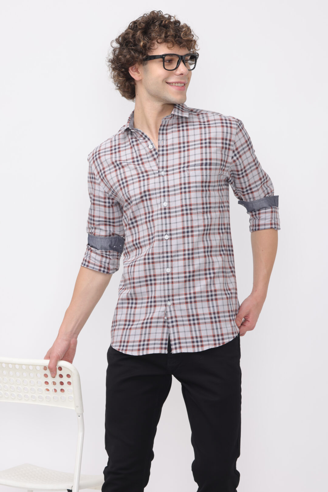 Silver Slate Buffalo Blend Checks Shirt