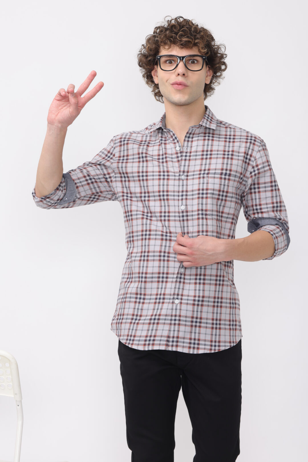 Silver Slate Buffalo Blend Checks Shirt