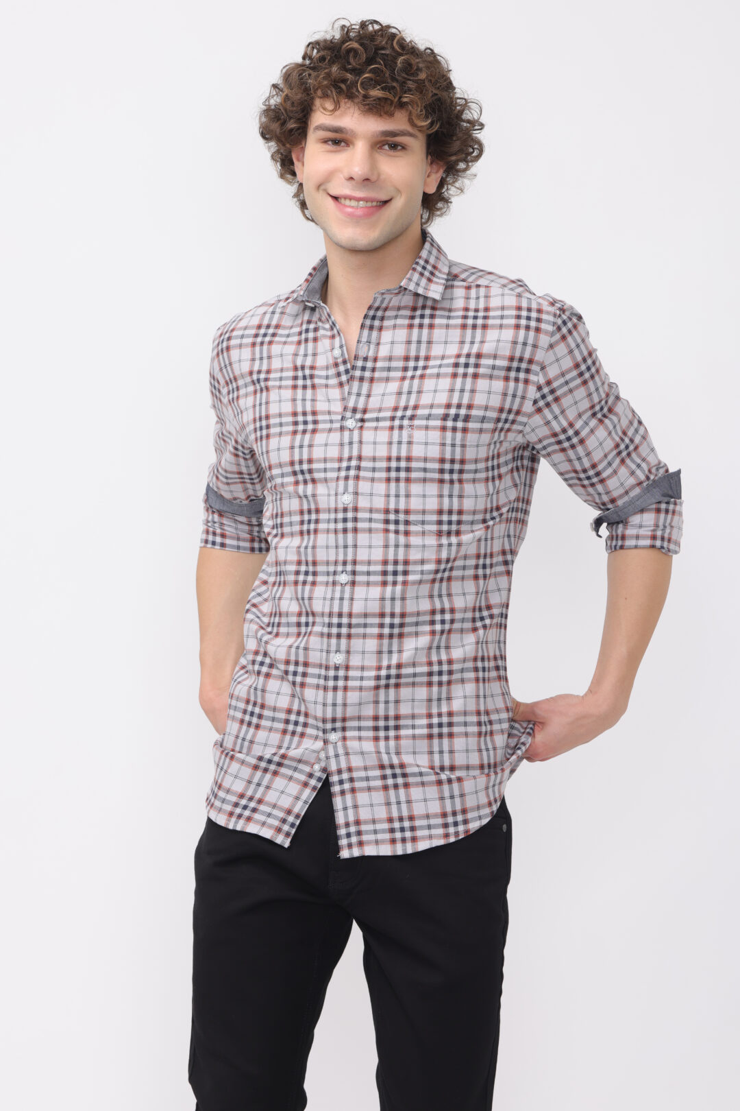 Silver Slate Buffalo Blend Checks Shirt