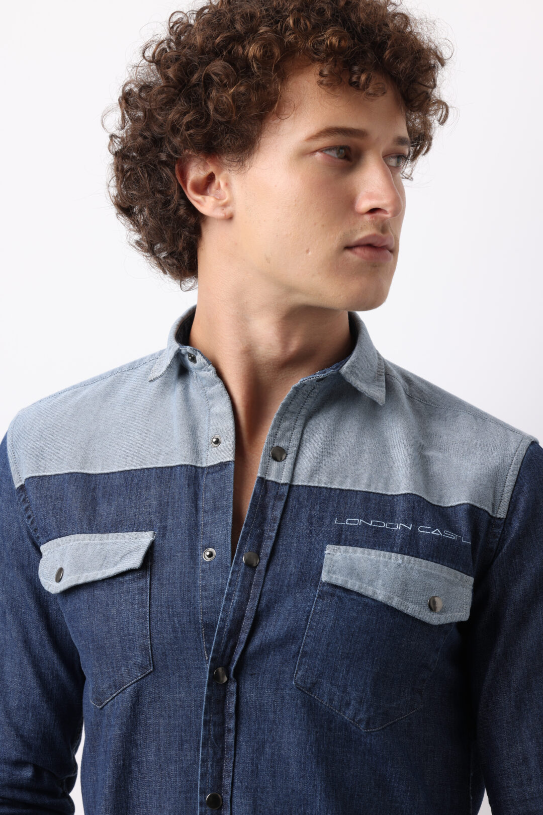 Twilight Blue Double Pocket Denim Shirt