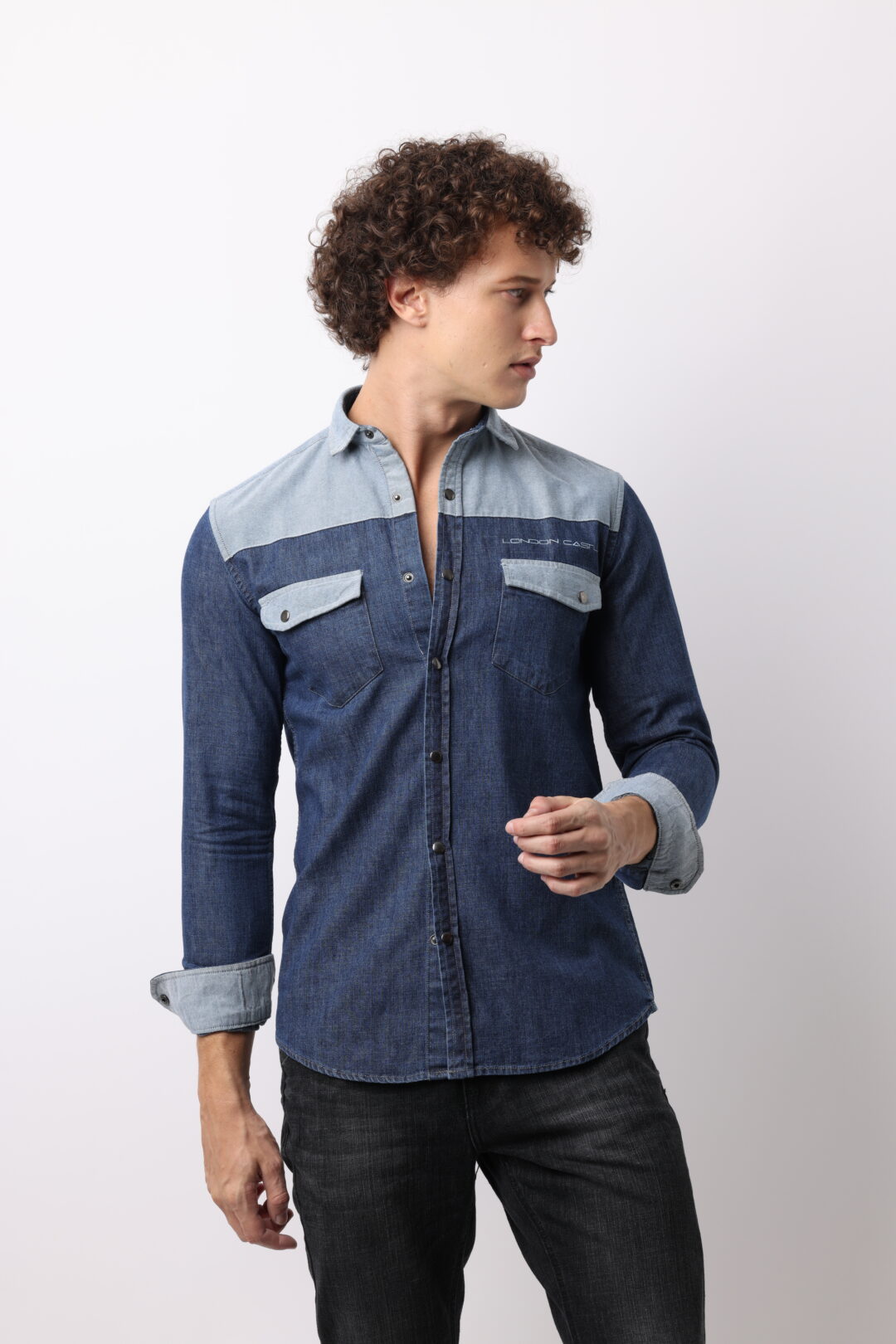 Twilight Blue Double Pocket Denim Shirt