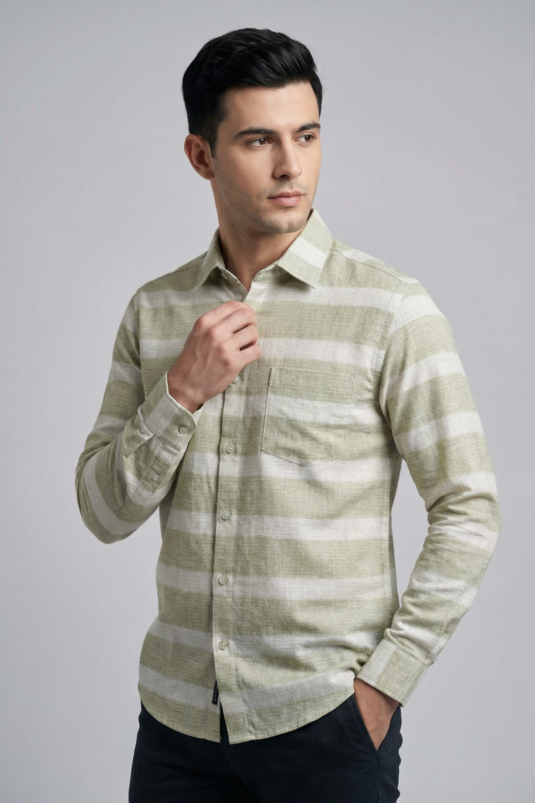 Olive Breeze Stripe Shirt